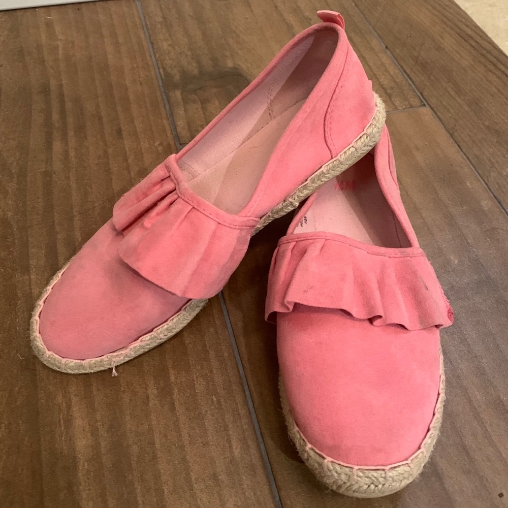 H&M kids Girls Pink Ruffle Flats sz 3